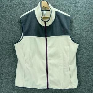 New Latched Mama Vest Women 2X Plus Beige Fleece Full Zip Sleeveless Pockets